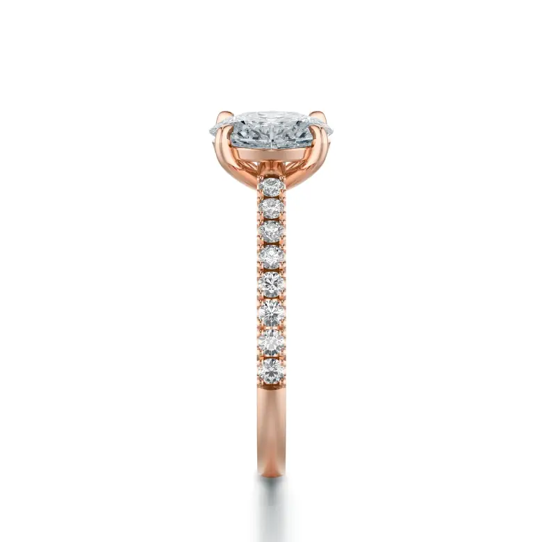 Pierścionek owalny diament z różowego złota SBPZ_048